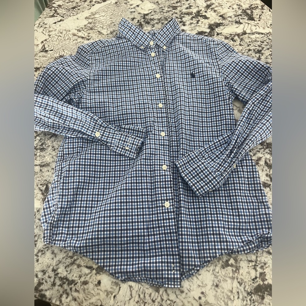 Boys 100% cotton Ralph Lauren button down shirt- size L‎